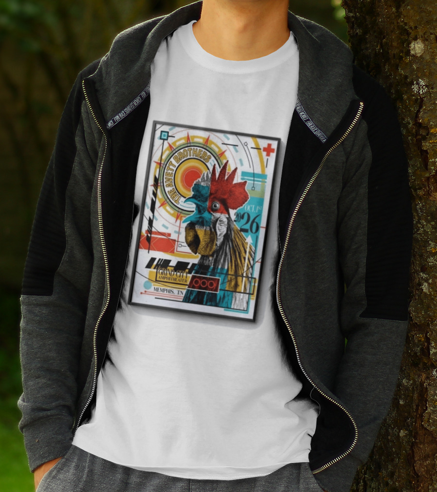 The Avett Brothers Memphis TN Grand City Amphitheater October 1 2026 Rooster T-Shirt