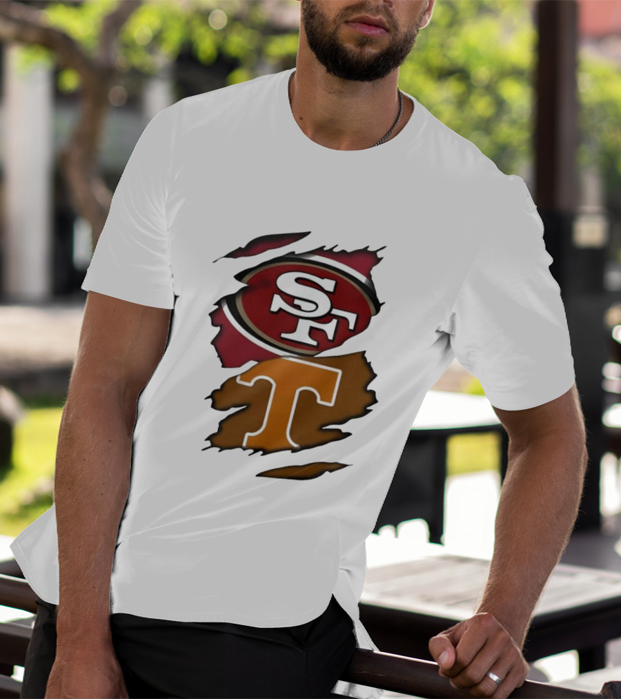 San Francisco 49ers Tennessee Volunteers Ripped SF Logos Fusion T-Shirt