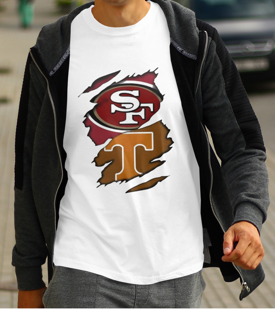 San Francisco 49ers Tennessee Volunteers Ripped SF Logos Fusion T-Shirt
