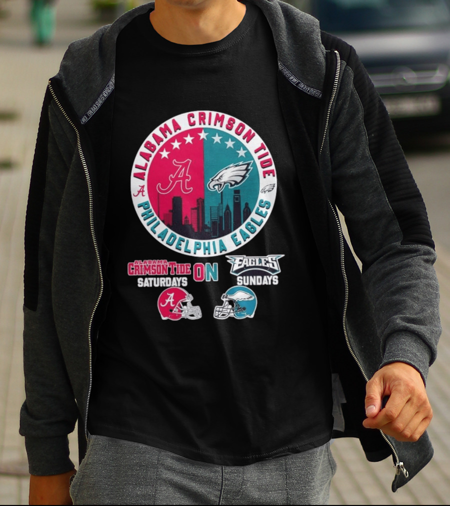 Alabama Crimson Tide Saturdays Philadelphia Eagles Sundays T-Shirt