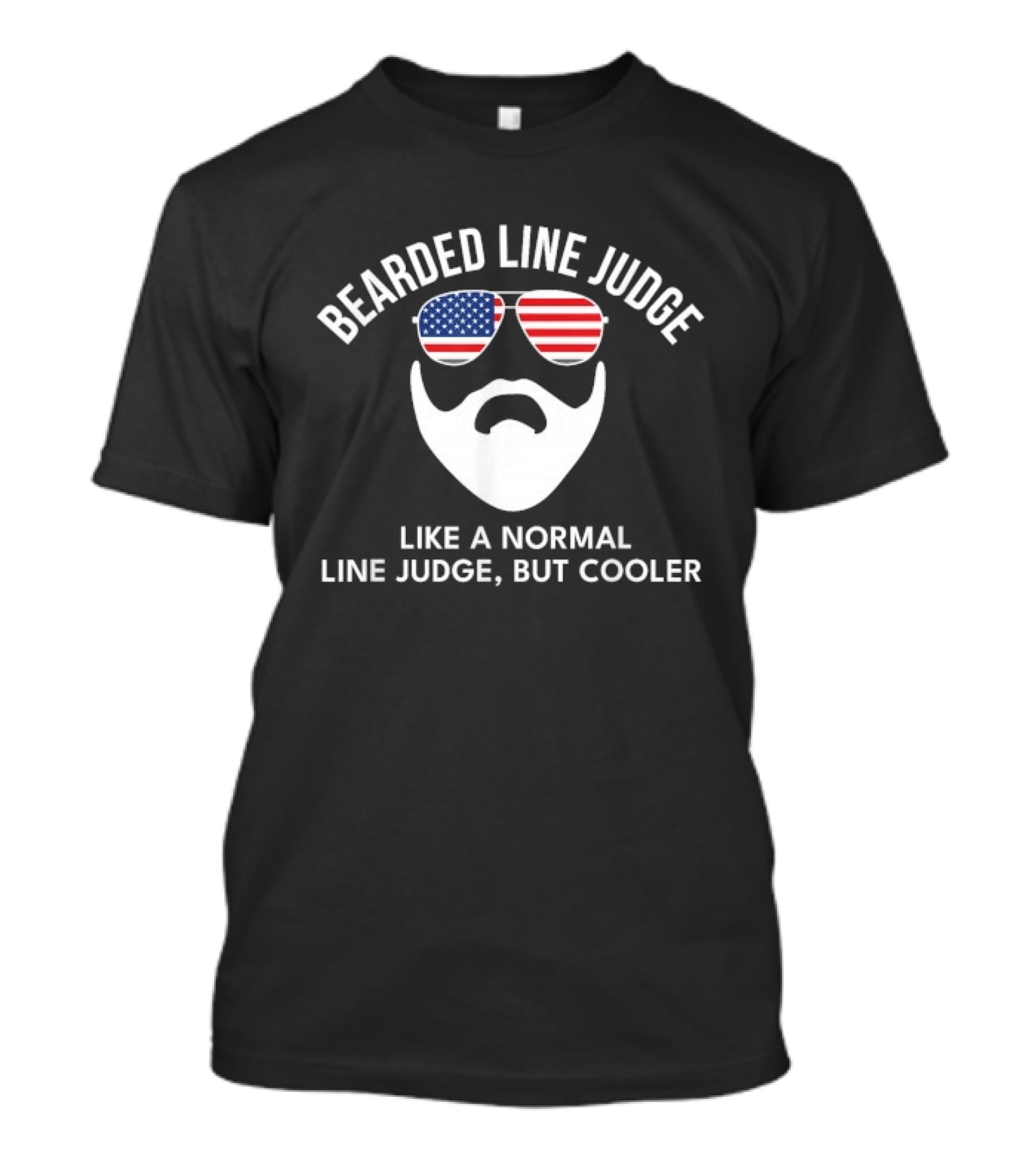 Bearded Line Judge American Flag Sunglasses Cool Sports T-Shirt