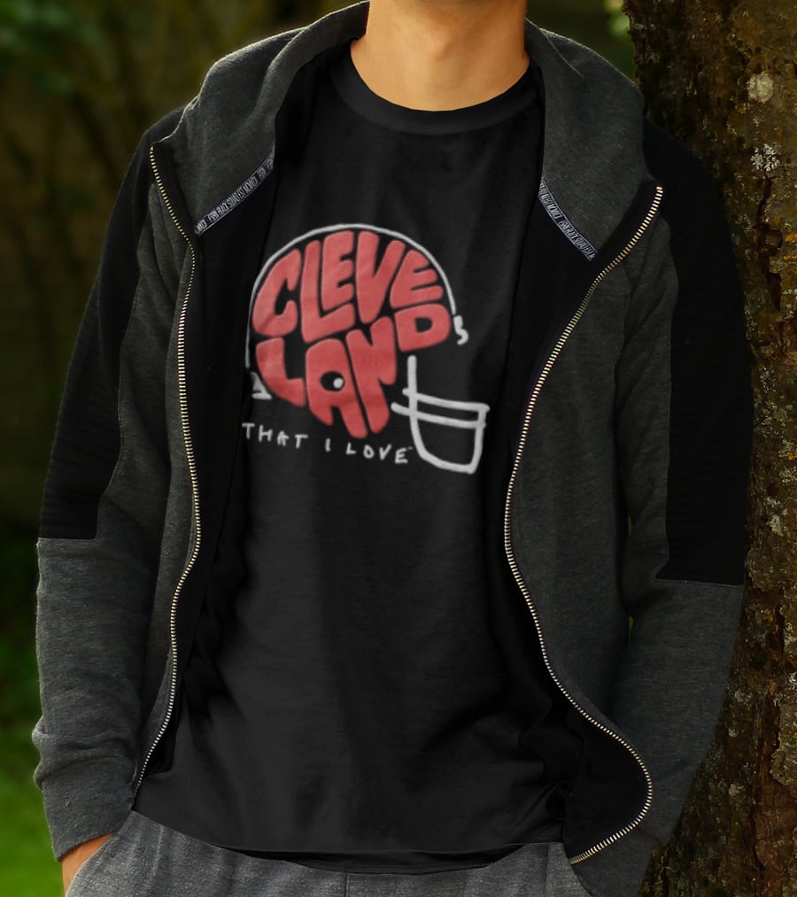 Cleveland Helmet That I Love Football Fan T-Shirt