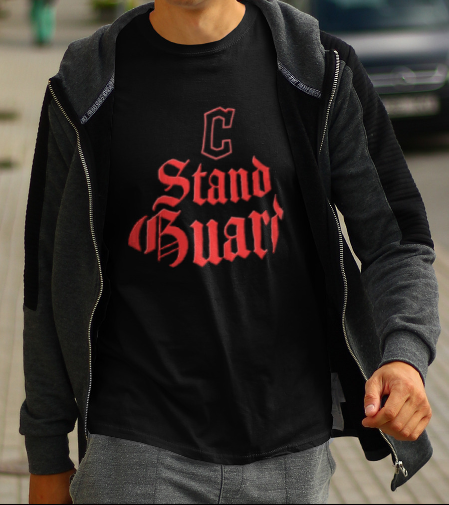 Cleveland Guardians Stand Guard Red Gothic T-Shirt