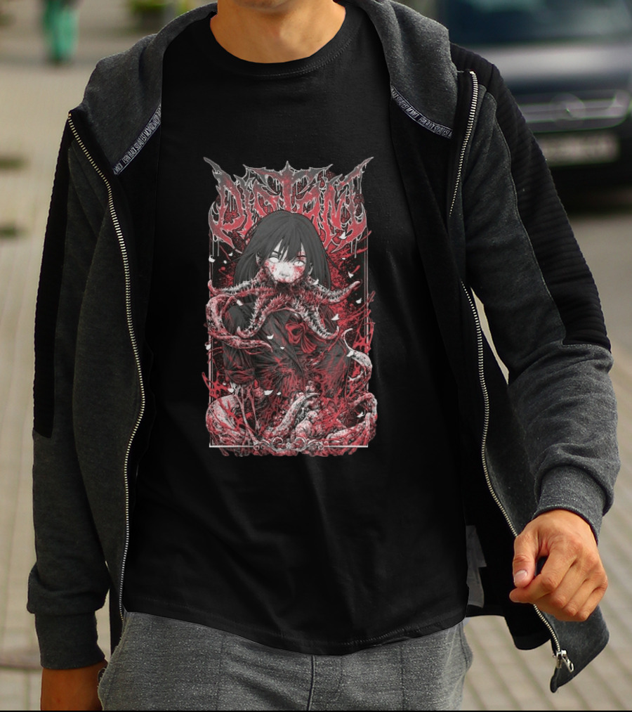 Distant Store Longsleeve Schoolgirl Horror Tentacles T-Shirt