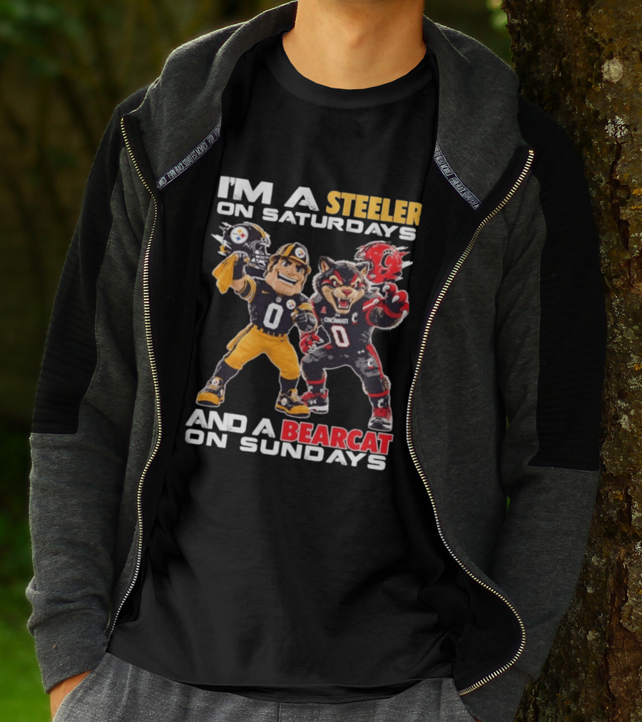 I'm A Steeler On Saturdays And A Bearcat On Sundays Cincinnati Football Fan T-Shirt