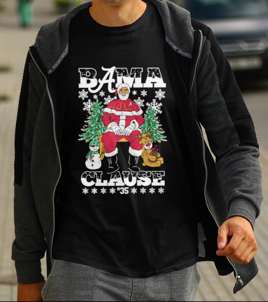 Bama Clause Santa Alabama Crimson Tide Christmas Cheer T-Shirt
