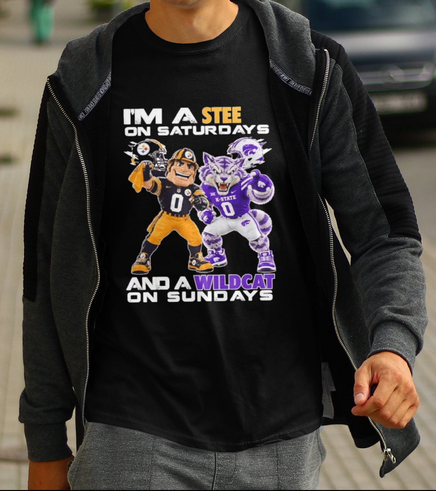 I'm A Steeler On Saturdays And A Wildcat On Sundays K State Football Fan Gear T-Shirt