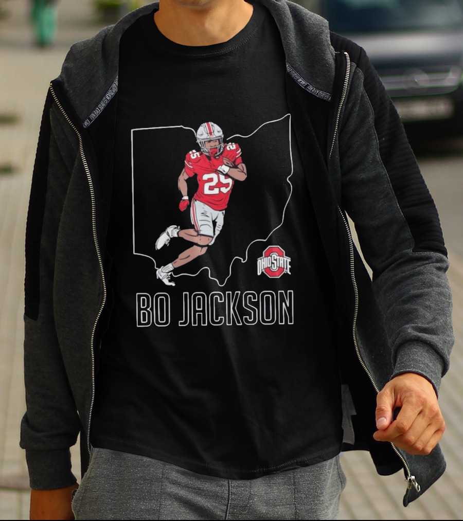 NCAA Ohio State Buckeyes Bo Jackson No 25 Caricature Football T-Shirt