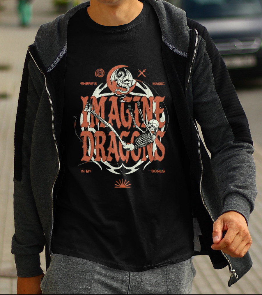 Imagine Dragons Music Store Skeleton And Moon There's Magic In My Bones T-Shirt