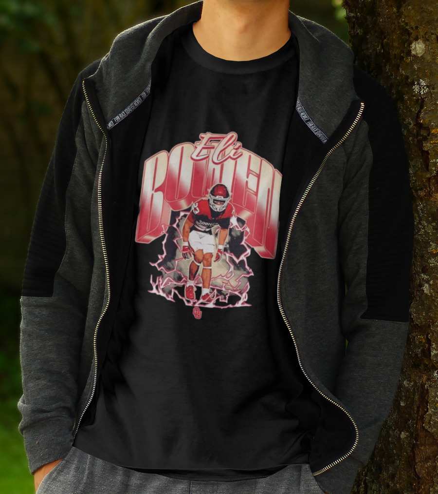 Eli Bowen Oklahoma Sooners Lightning Football Collage T-Shirt