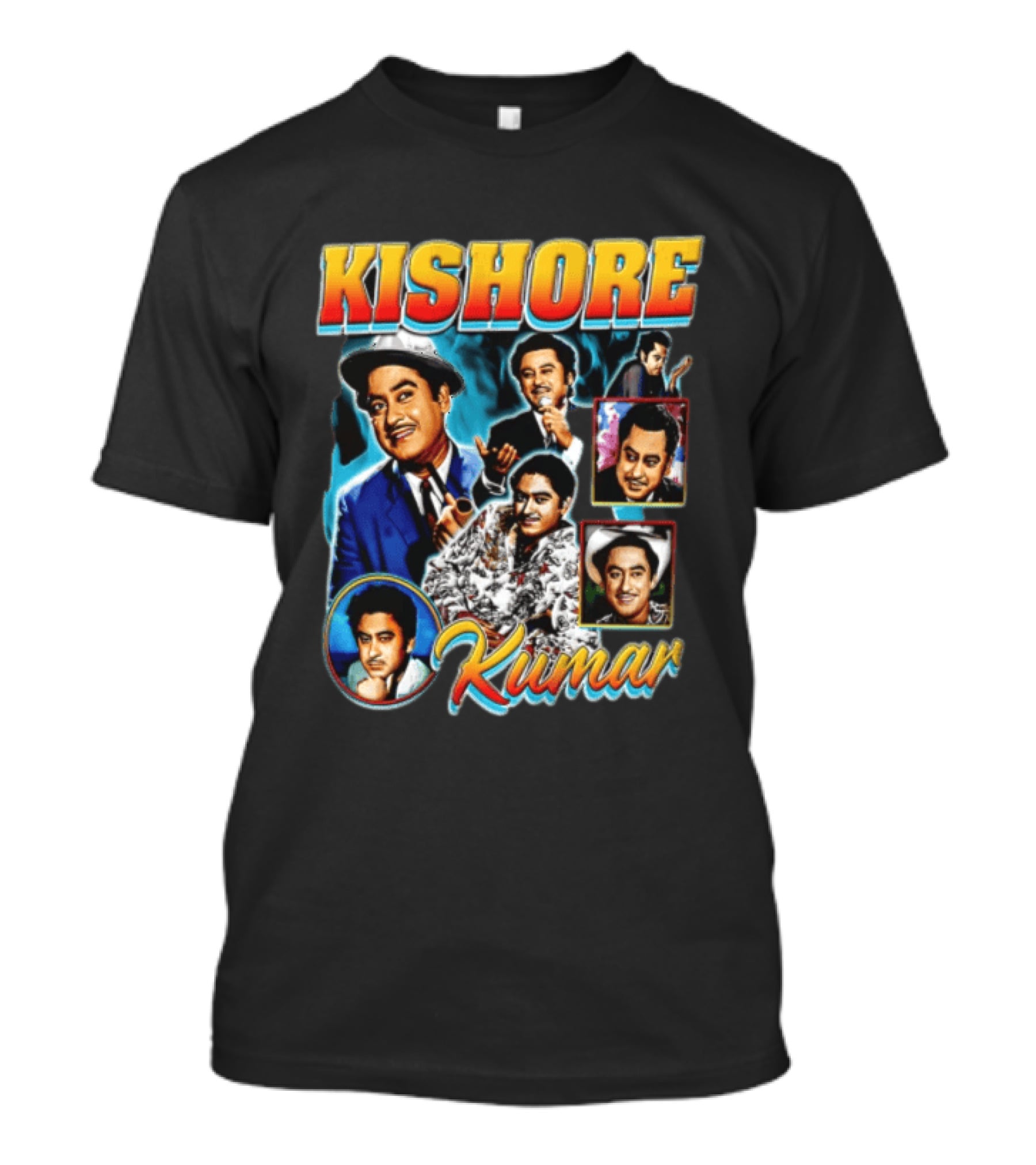 Kishore Kumar Retro Collage Music Legend T-Shirt