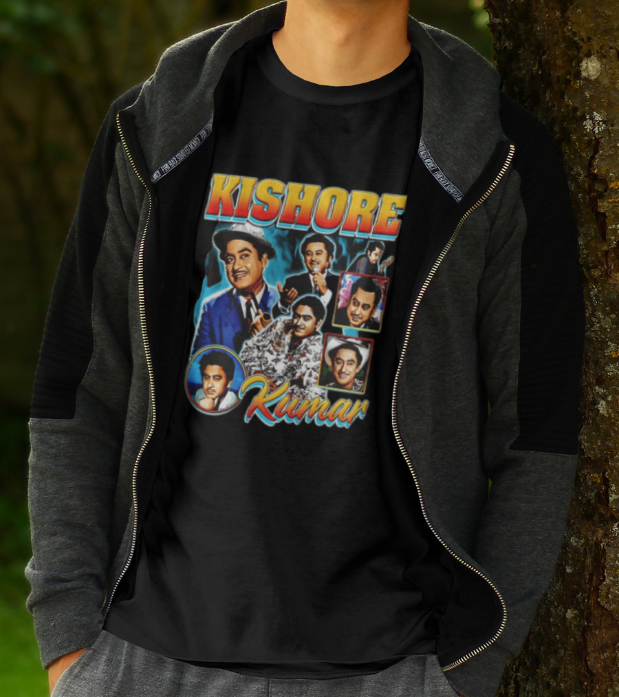 Kishore Kumar Retro Collage Music Legend T-Shirt