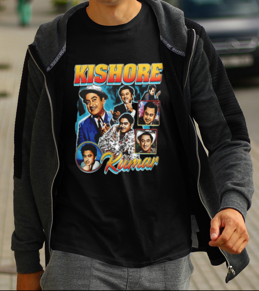Kishore Kumar Retro Collage Music Legend T-Shirt