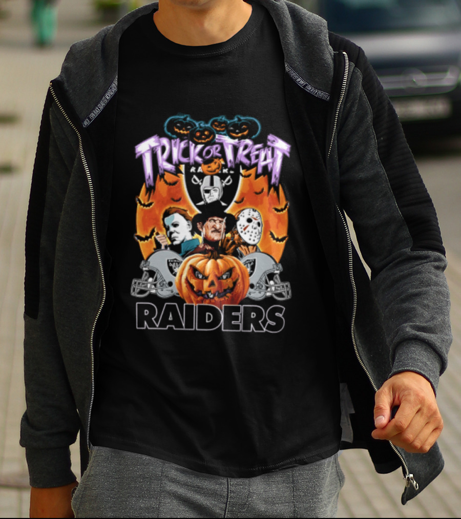 Las Vegas Raiders Trick Or Treat Halloween Pumpkin Ghosts T-Shirt