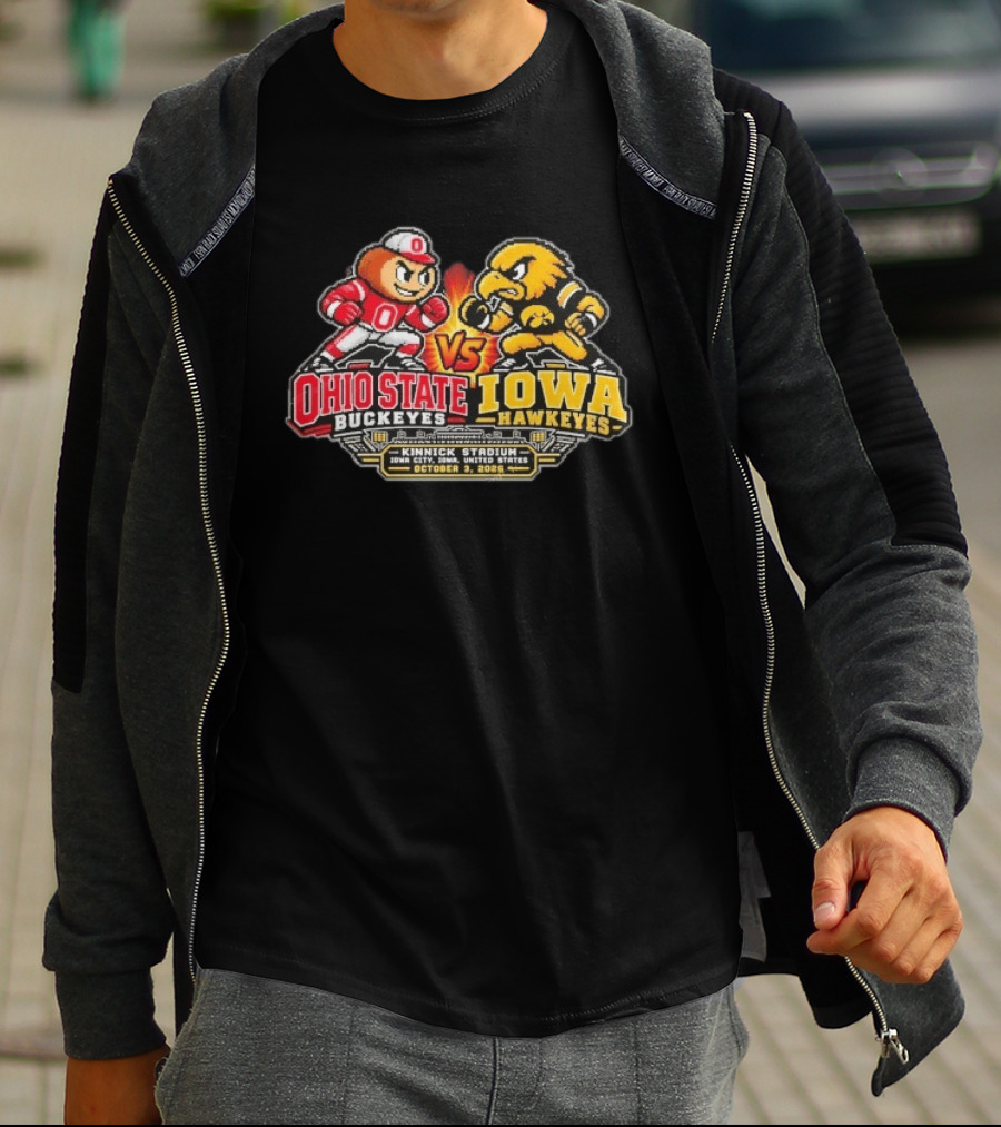 Ohio State Buckeyes Vs Iowa Hawkeyes NCAA College Football Kinnick Stadium Iowa City October 3 2026 T-Shirt