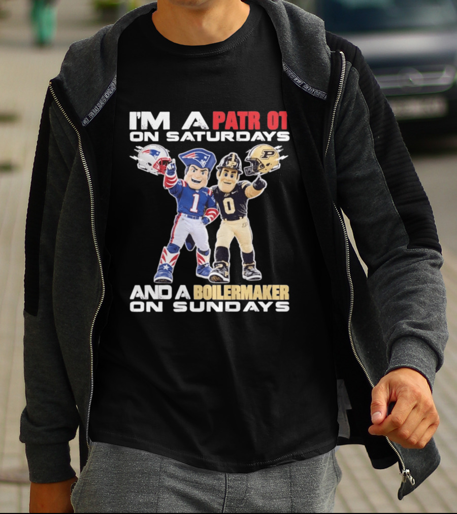 I'm A Patriot On Saturdays And A Boilermaker On Sundays Football Mascots T-Shirt