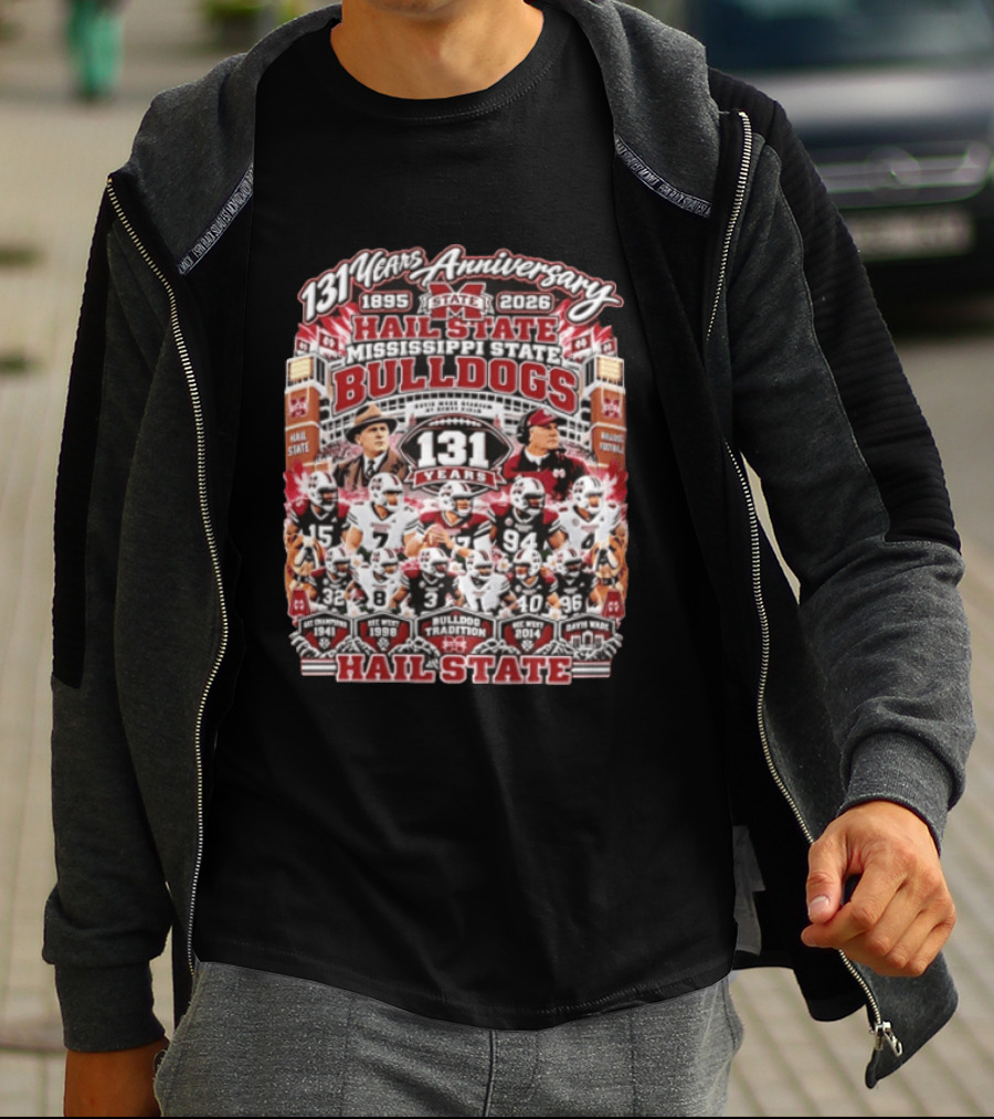 131 Years Anniversary 1895 2026 Hail State Mississippi State Bulldogs Tradition Football T-Shirt
