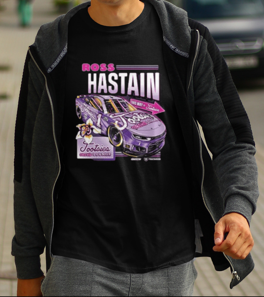 Ross Chastain Tootsies Orchid Lounge Trackhouse Racing Car #1 Racing Team T-Shirt