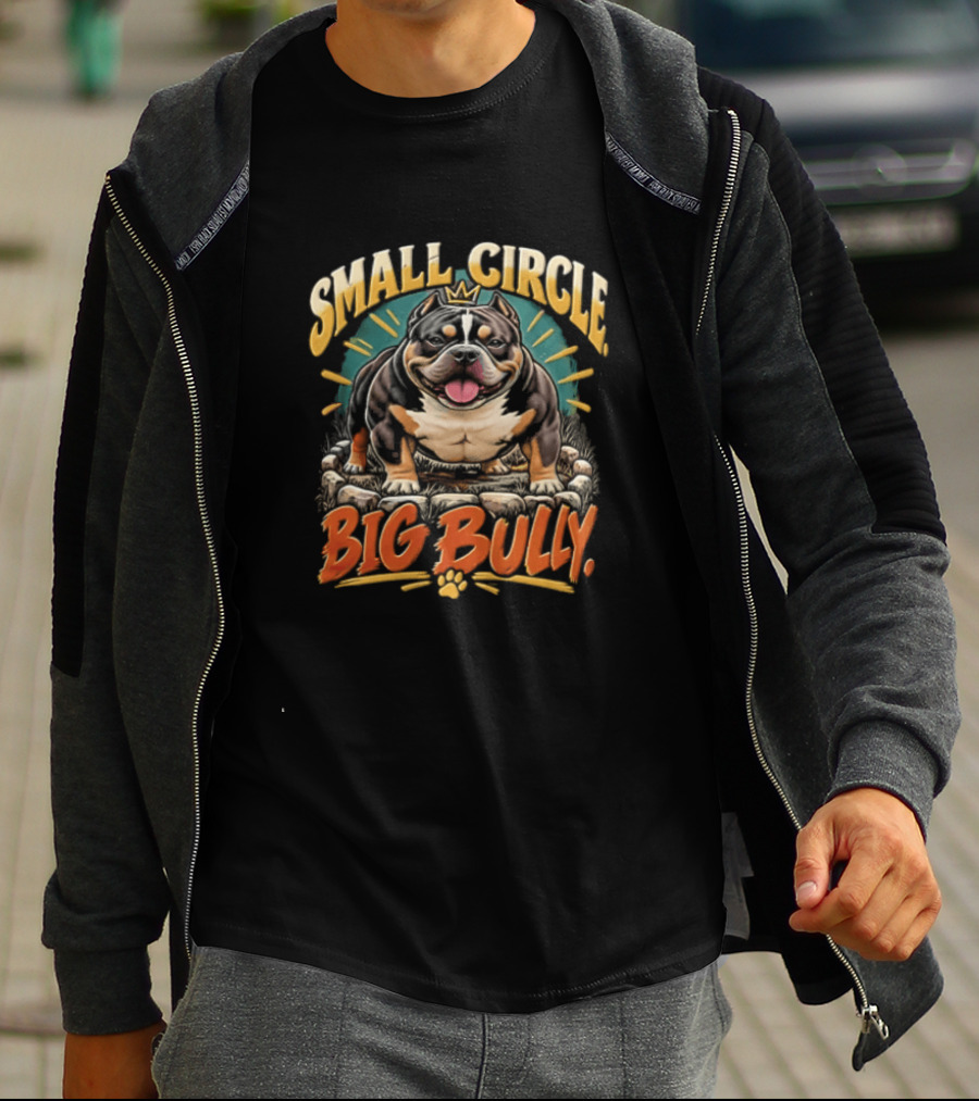 Small Circle Big Bully Micro Bully Dog Lover T-Shirt