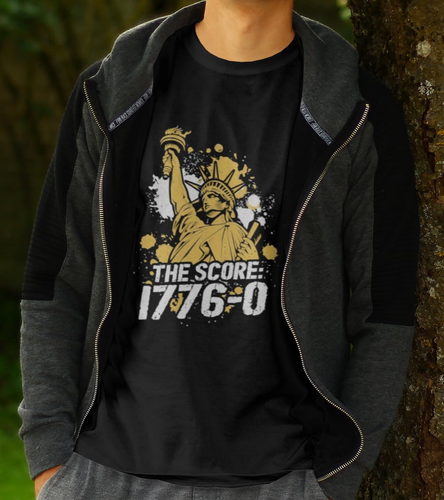 The Fat Electrician Statue Of Liberty 1776 0 Score T-Shirt