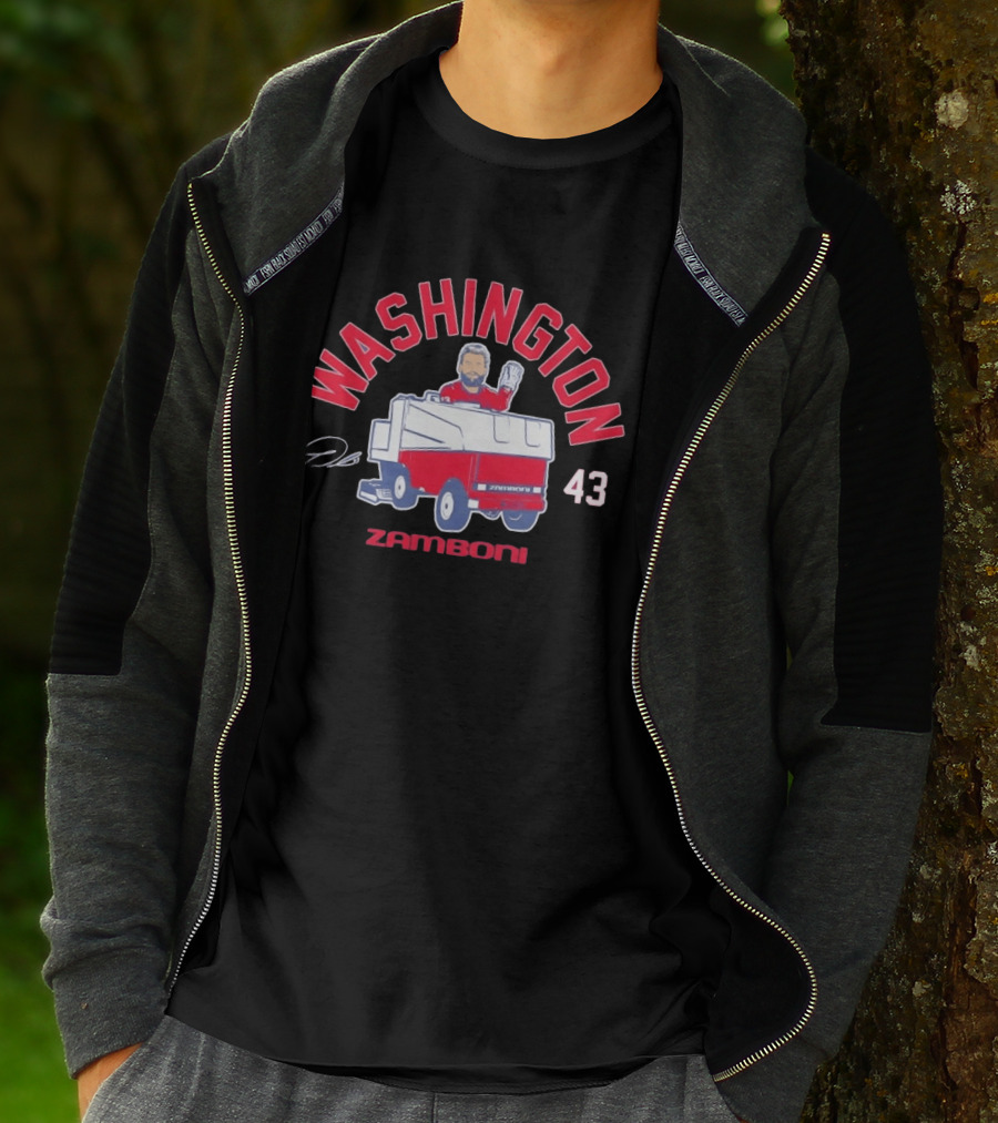 Washington Capitals Tom Wilson 43 Zamboni Driver Cartoon T-Shirt