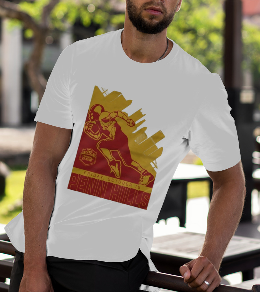 412 Football Classic Penn Hills Friday October 16 Football Player Image T-Shirt