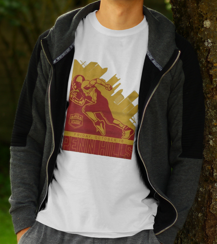412 Football Classic Penn Hills Friday October 16 Football Player Image T-Shirt