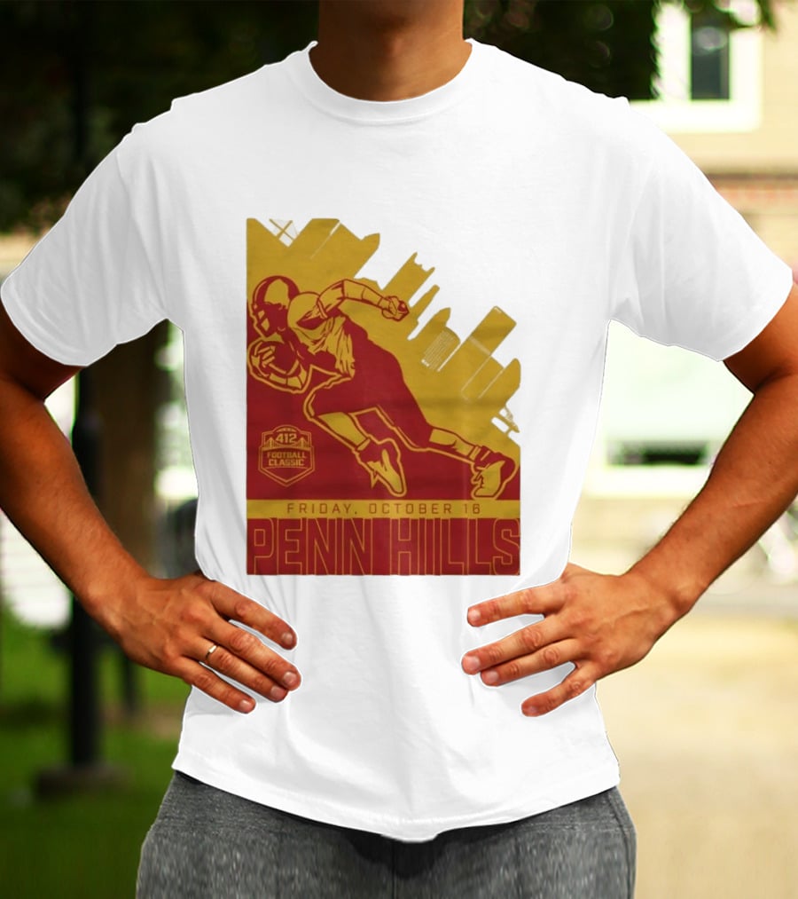 412 Football Classic Penn Hills Friday October 16 Football Player Image T-Shirt