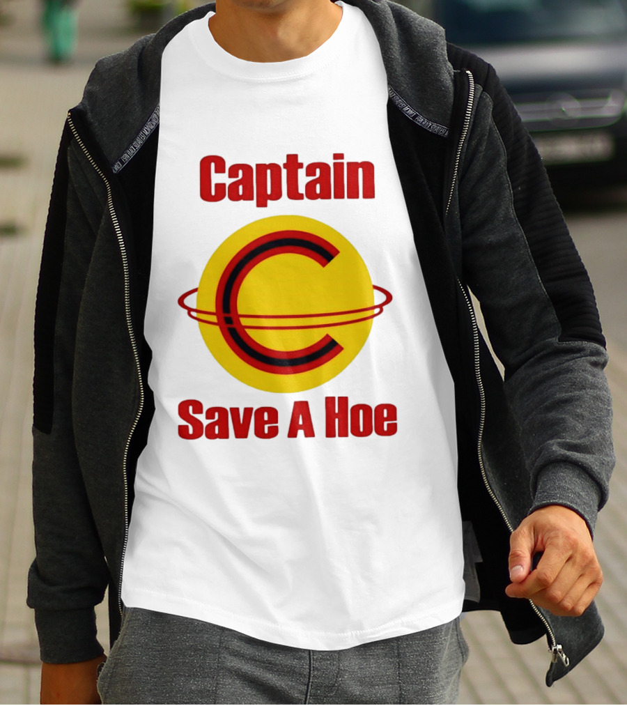 Captain Save A Hoe Humor Yellow C T-Shirt