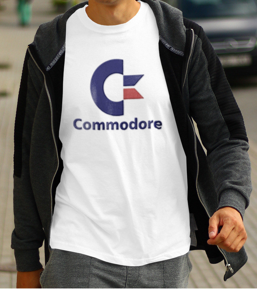 Commodore Blue Red Letter C Vintage Computer T-Shirt