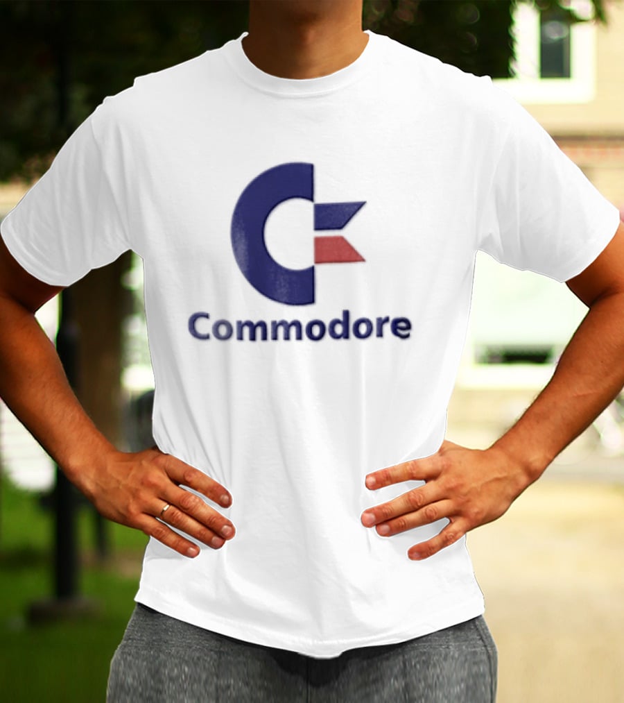 Commodore Blue Red Letter C Vintage Computer T-Shirt