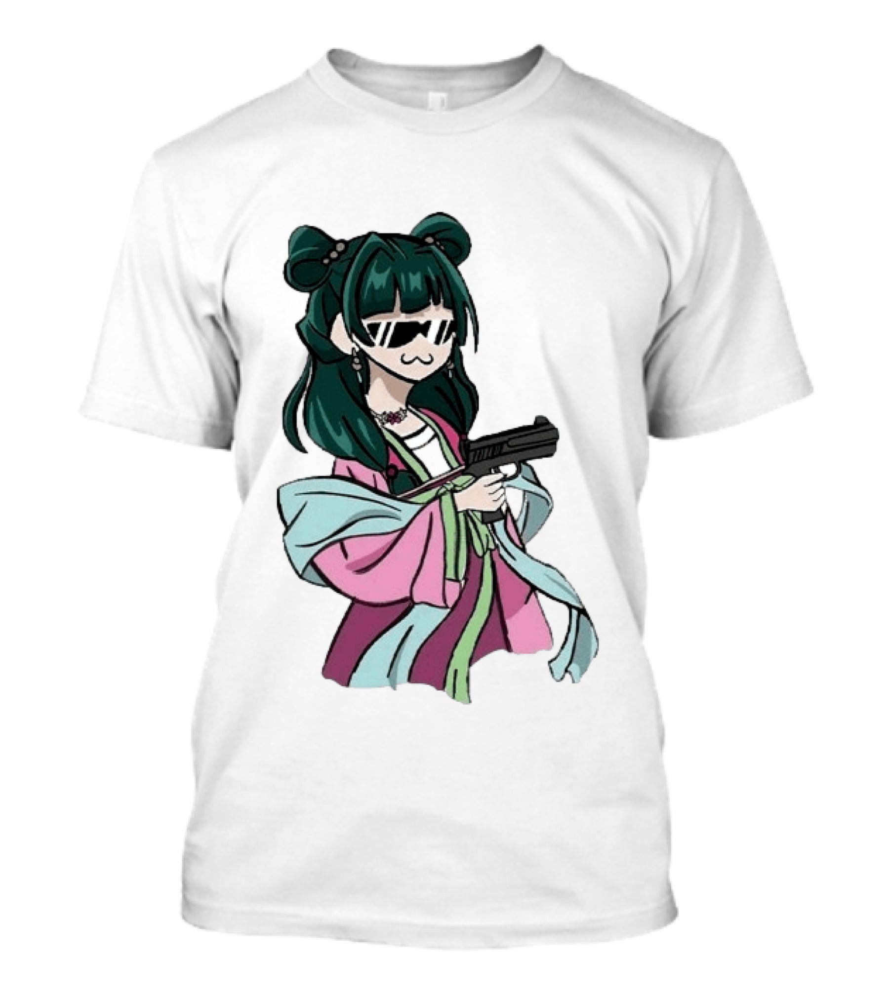 Mao Mao The Apothecary Diaries Anime Character With Gun And Sunglasses T-Shirt