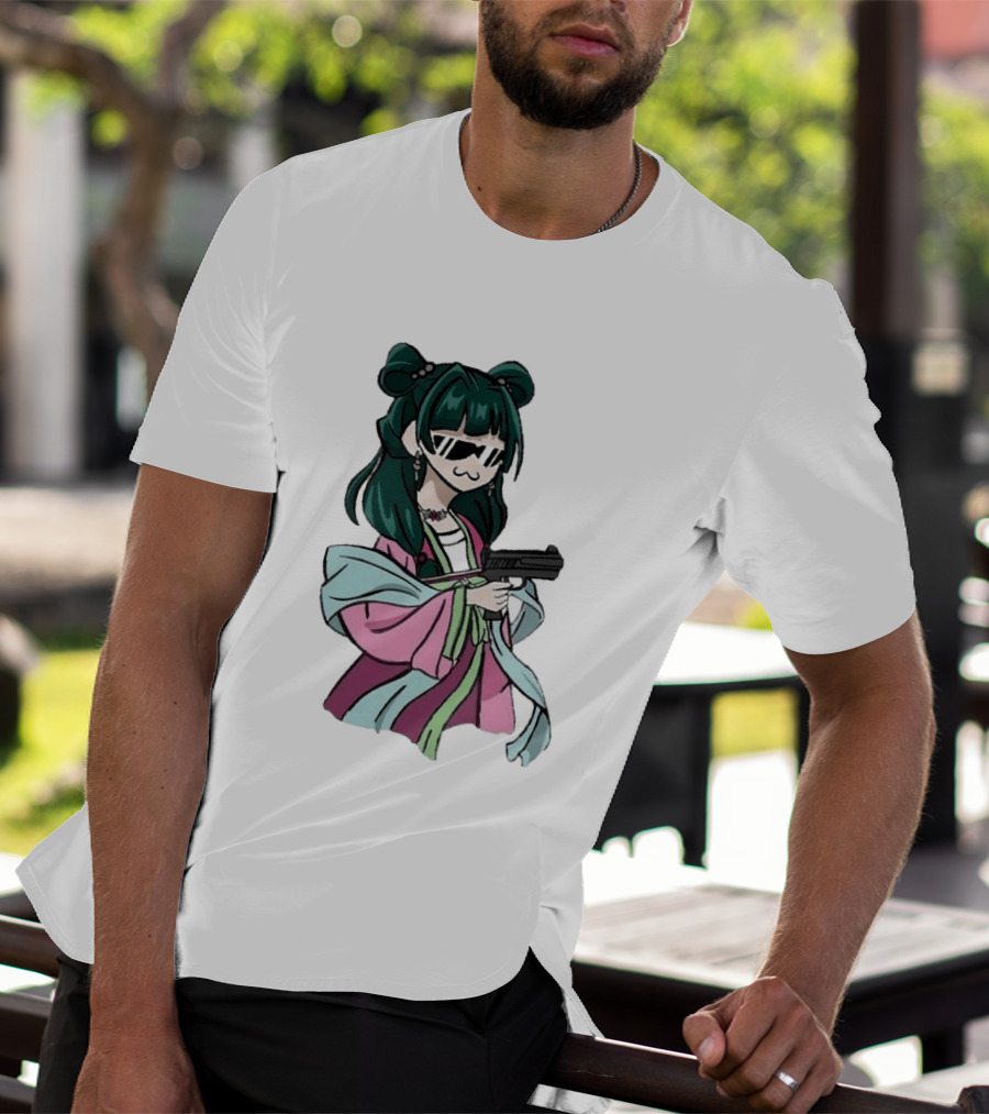 Mao Mao The Apothecary Diaries Anime Character With Gun And Sunglasses T-Shirt