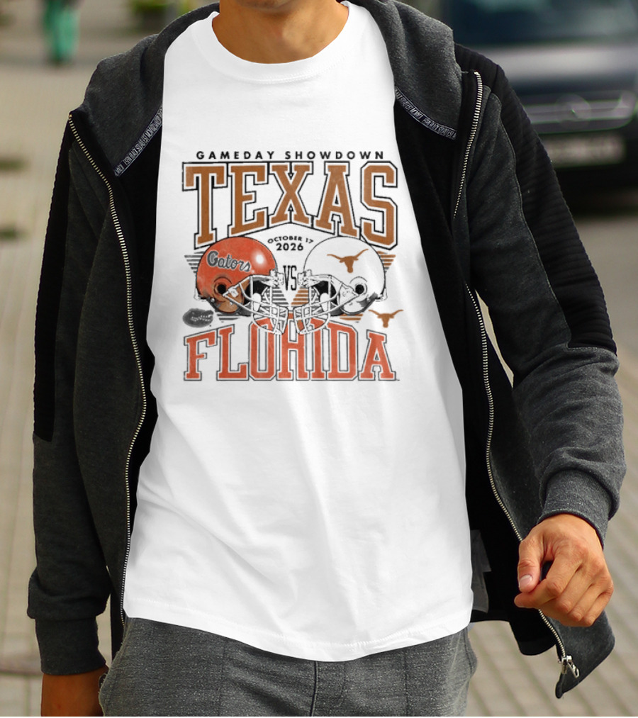 Gameday Showdown Texas Vs Florida October 17 2026 Helmets T-Shirt