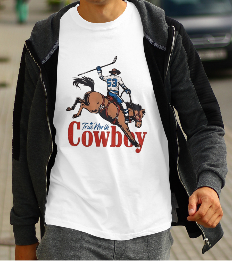 True North Cowboy Hockey Riding Bucking Bronco Number 53 T-Shirt