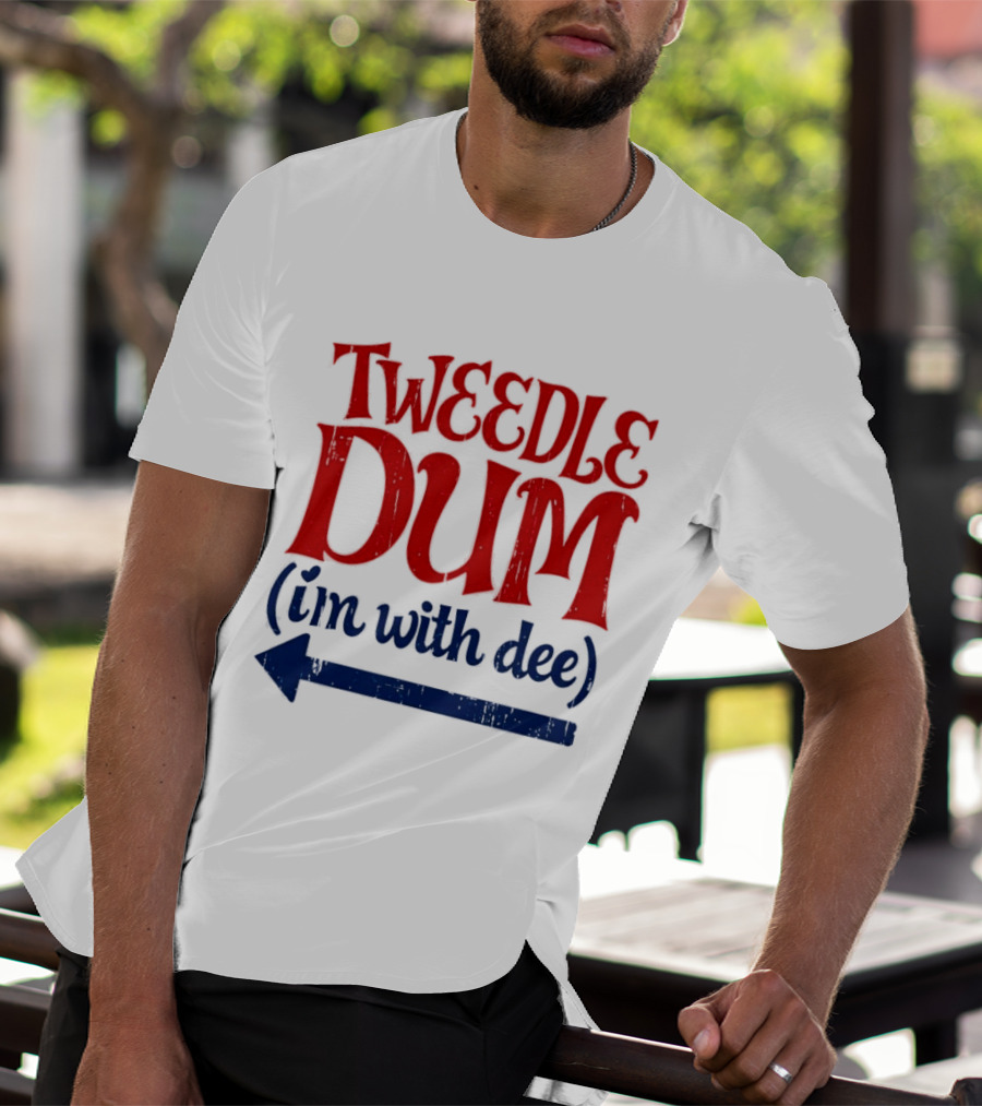 Tweedle Dum I'm With Dee Matching Couple T-Shirt