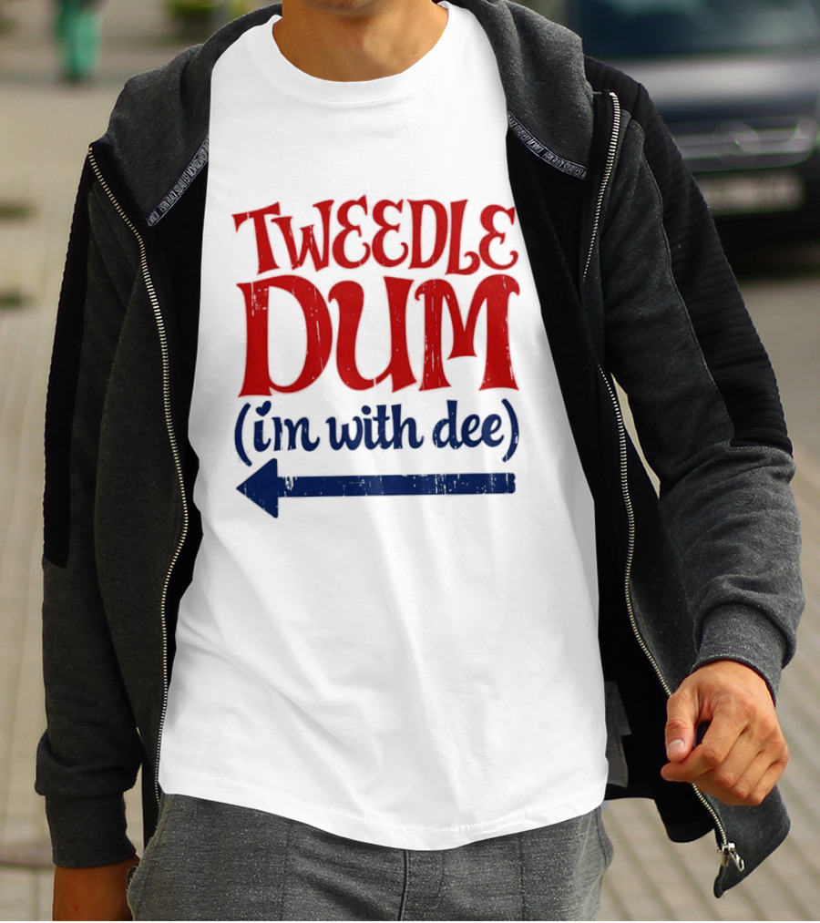Tweedle Dum I'm With Dee Matching Couple T-Shirt