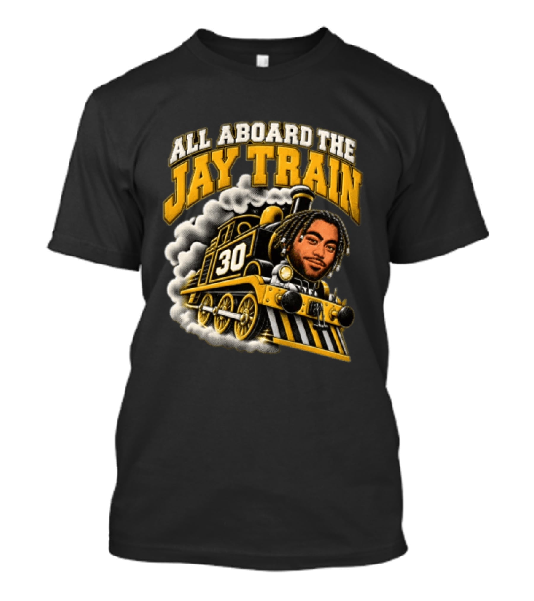 All Aboard The Jay Train 30 Steam Engine Train T-Shirt