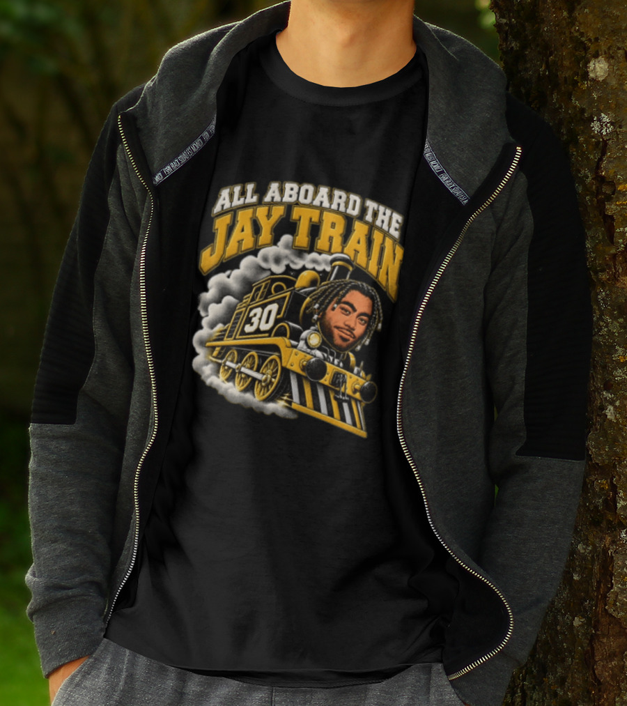 All Aboard The Jay Train 30 Steam Engine Train T-Shirt
