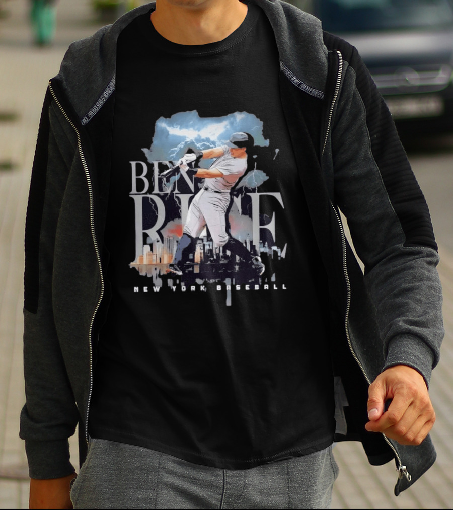 Ben Rice New York Baseball Player Lightning Skyline T-Shirt