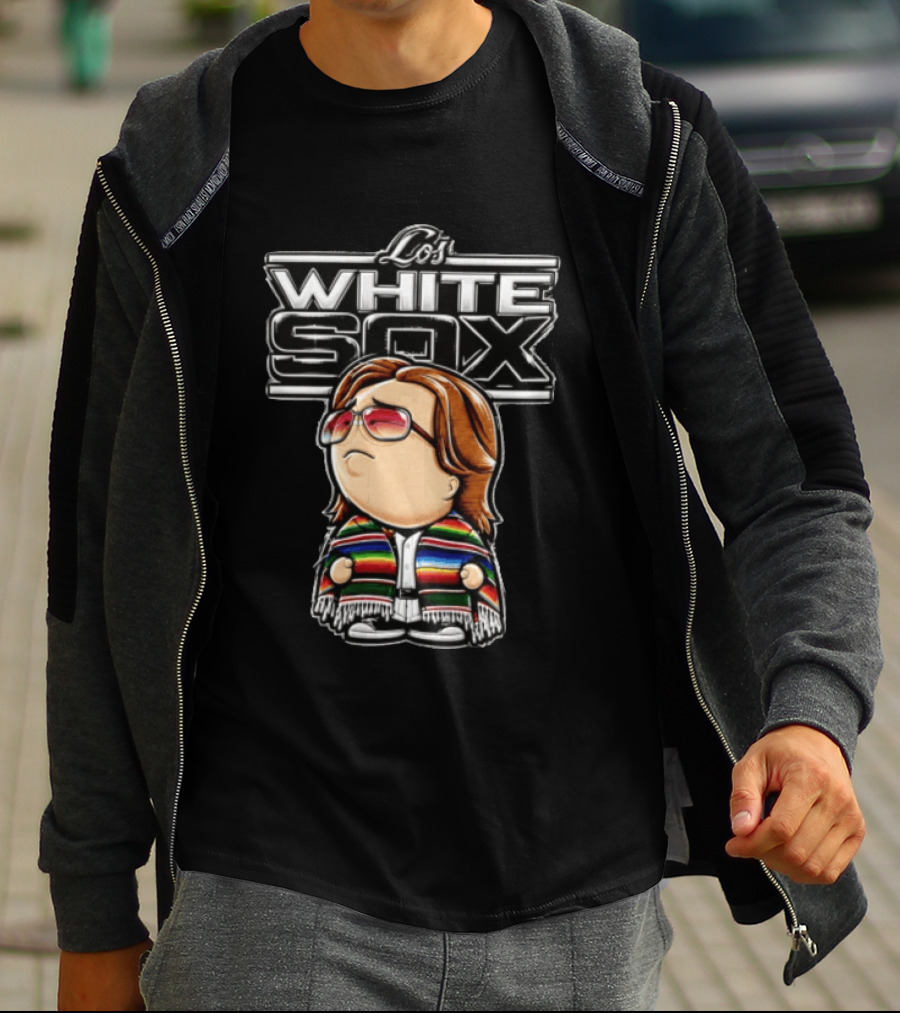 Los White Sox Character With Sunglasses And Colorful Poncho T-Shirt