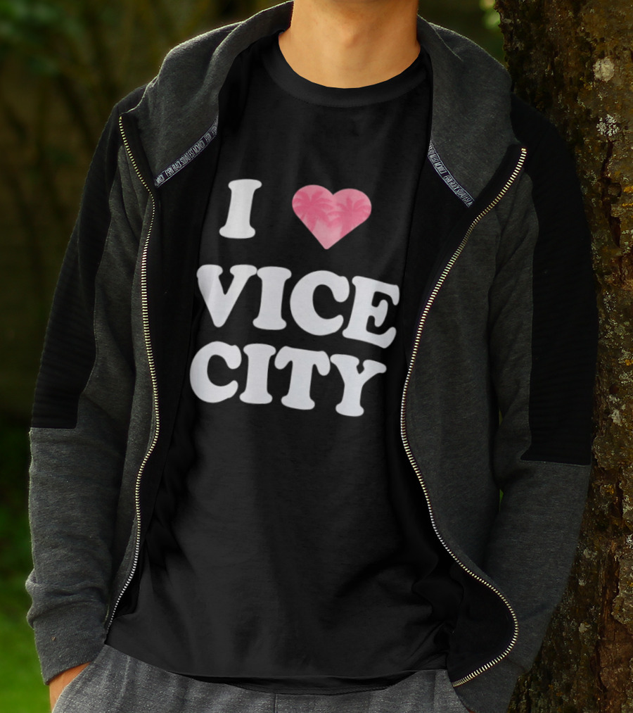 I Love Vice City 2026 GTA Palm Trees Retro Game T-Shirt
