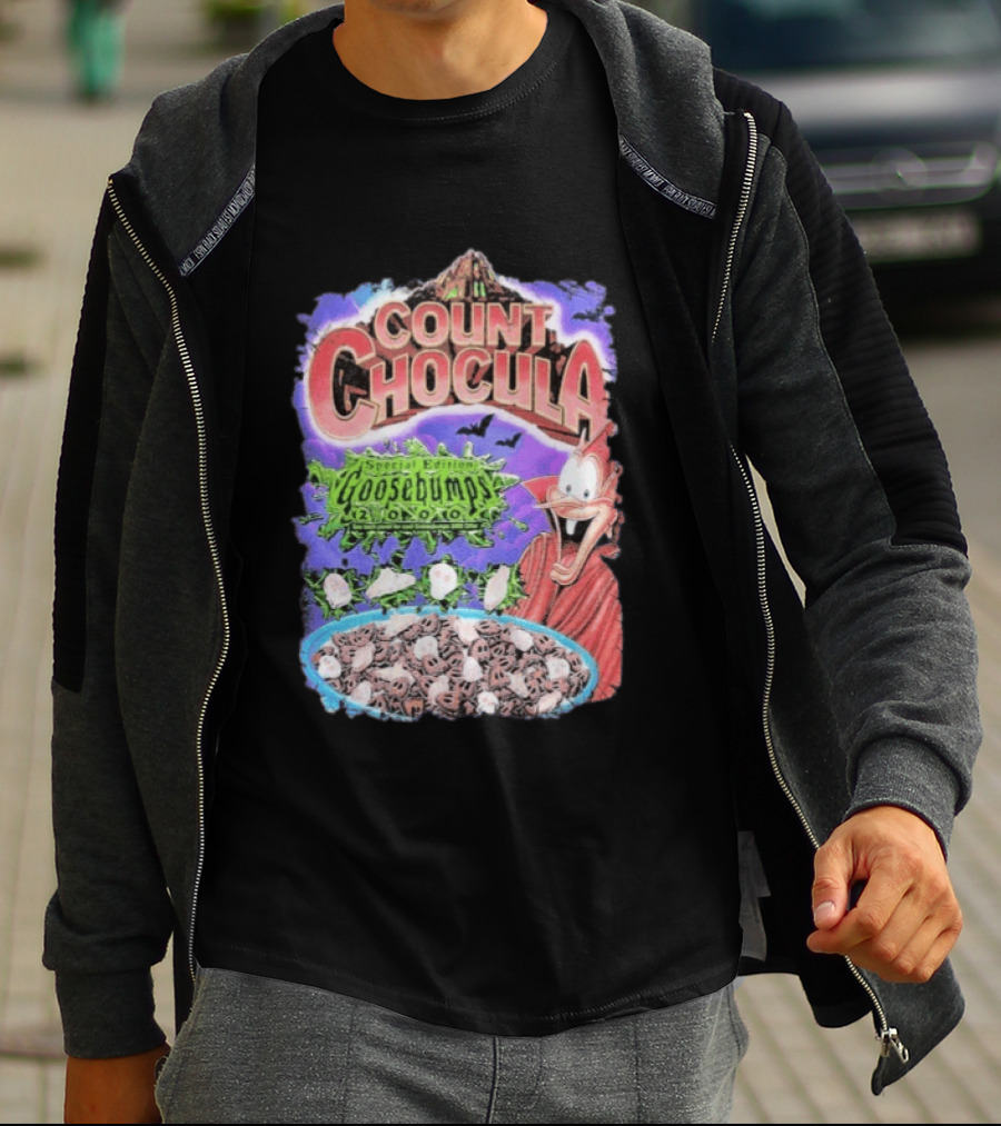 Count Chocula Special Edition Goosebumps Cereal Box T-Shirt