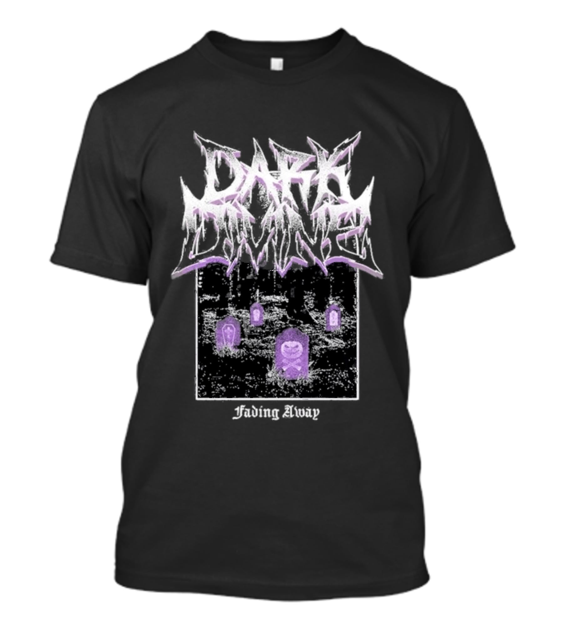 Dark Divine Fading Away Graveyard Tombstones T-Shirt