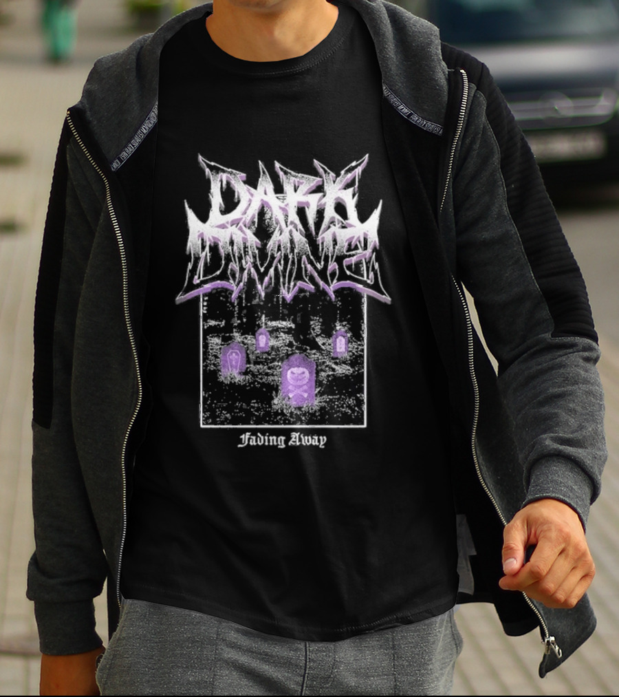 Dark Divine Fading Away Graveyard Tombstones T-Shirt