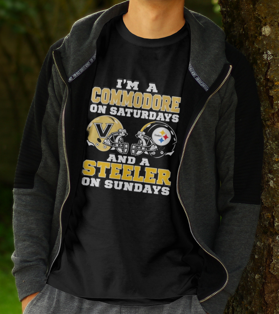 I'm A Commodore On Saturdays And A Steeler On Sundays Helmets T-Shirt
