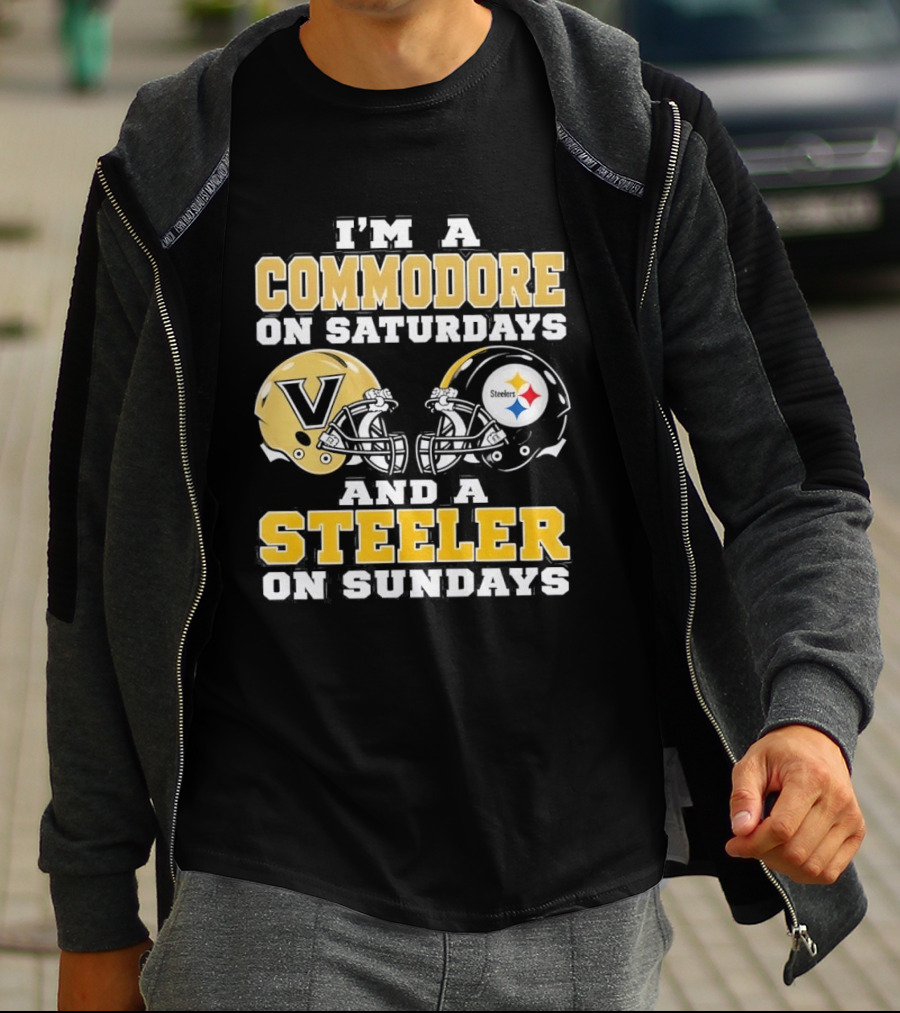 I'm A Commodore On Saturdays And A Steeler On Sundays Helmets T-Shirt