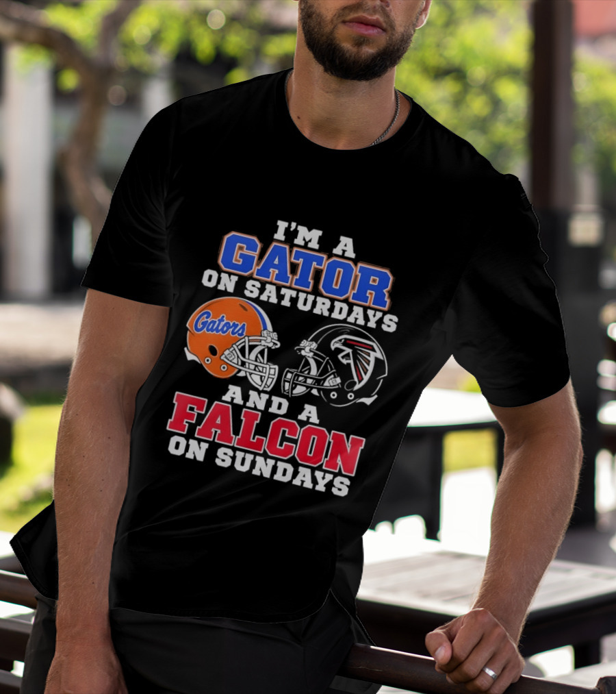 I'm A Gator On Saturdays And A Falcon On Sundays Helmet Fan Spirit T-Shirt
