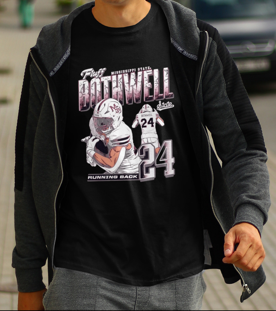 Fluff Bothwell No 24 Mississippi State Running Back T-Shirt