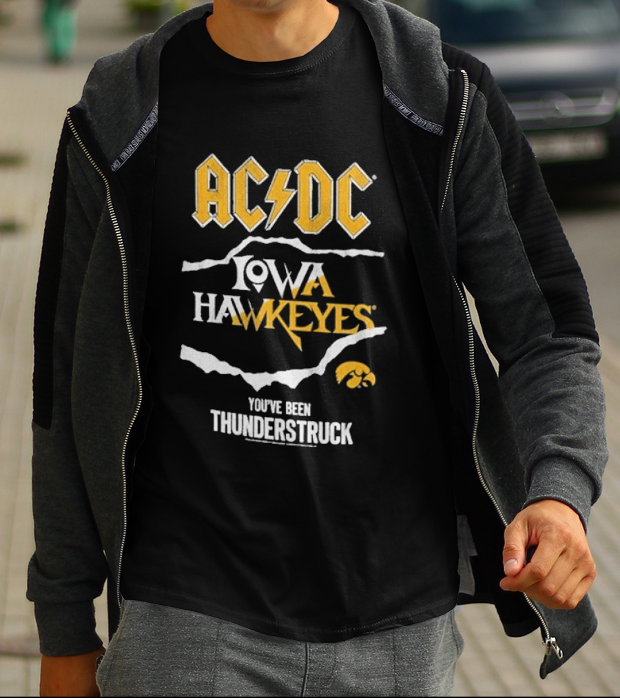ACDC Iowa Hawkeyes You've Been Thunderstruck T-Shirt
